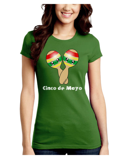 Cute Maracas Design - Cinco de Mayo Juniors Crew Dark T-Shirt by TooLoud-T-Shirts Juniors Tops-TooLoud-Kiwi-Green-Juniors Fitted X-Small-Davson Sales