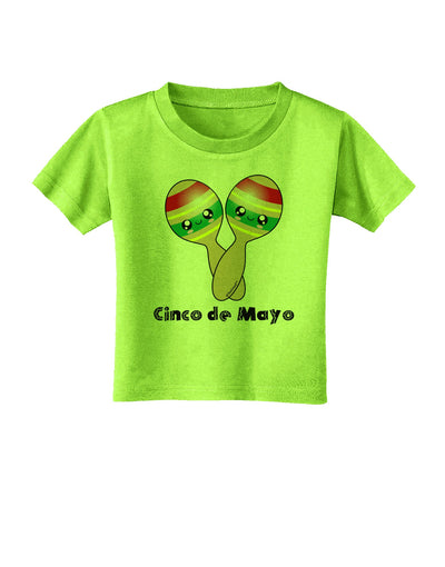 Cute Maracas Design - Cinco de Mayo Toddler T-Shirt by TooLoud-Toddler T-Shirt-TooLoud-Lime-Green-2T-Davson Sales