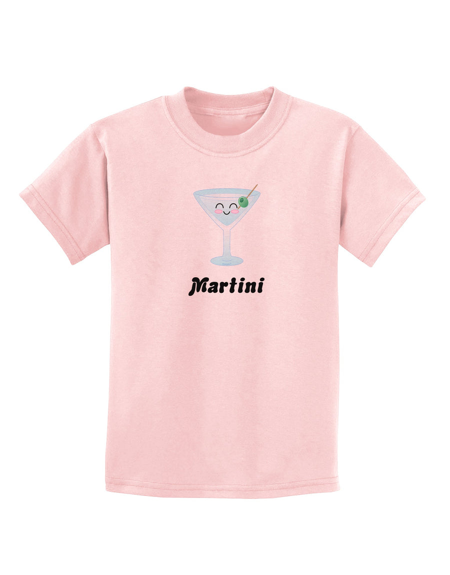 Cute Martini Text Childrens T-Shirt-Childrens T-Shirt-TooLoud-White-X-Small-Davson Sales