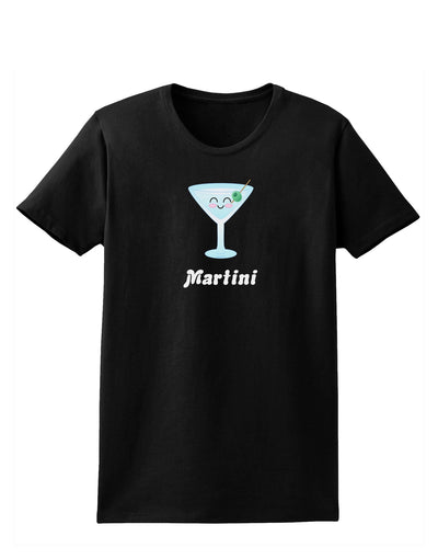 Cute Martini Text Womens Dark T-Shirt-TooLoud-Black-X-Small-Davson Sales