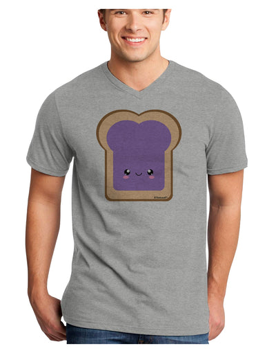 Cute Matching Design - PB and J - Jelly Adult V-Neck T-shirt by TooLoud-Mens V-Neck T-Shirt-TooLoud-HeatherGray-Small-Davson Sales