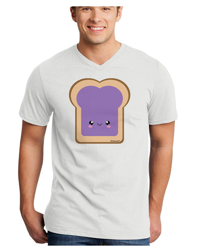 Cute Matching Design - PB and J - Jelly Adult V-Neck T-shirt by TooLoud-Mens V-Neck T-Shirt-TooLoud-White-Small-Davson Sales