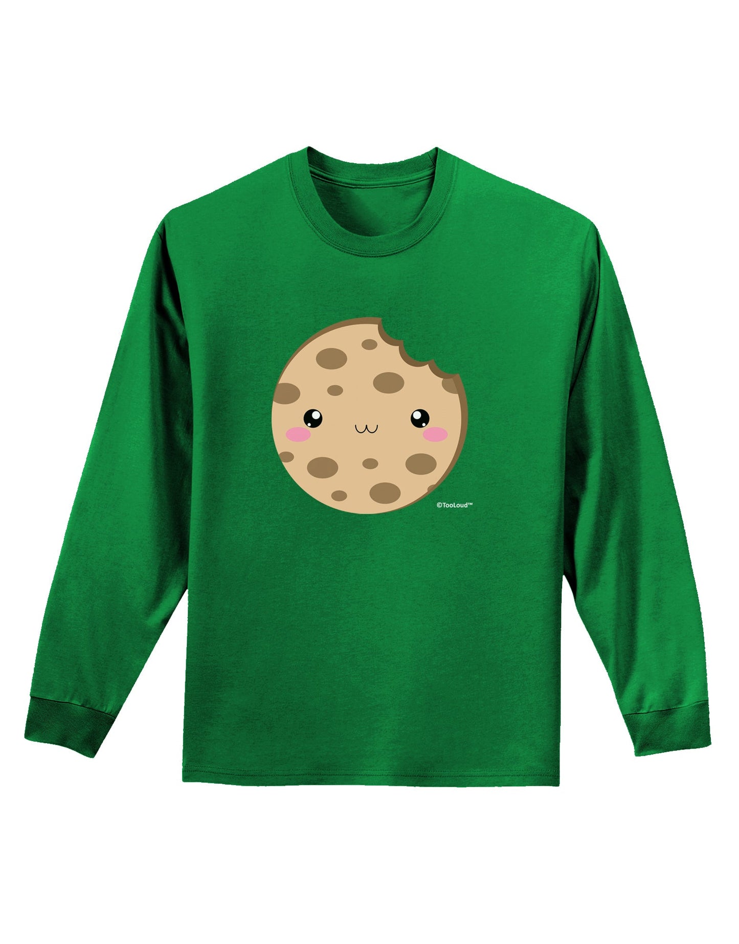 Cute Matching Milk and Cookie Design - Cookie Adult Long Sleeve Dark T-Shirt by TooLoud-TooLoud-Kelly-Green-Small-Davson Sales