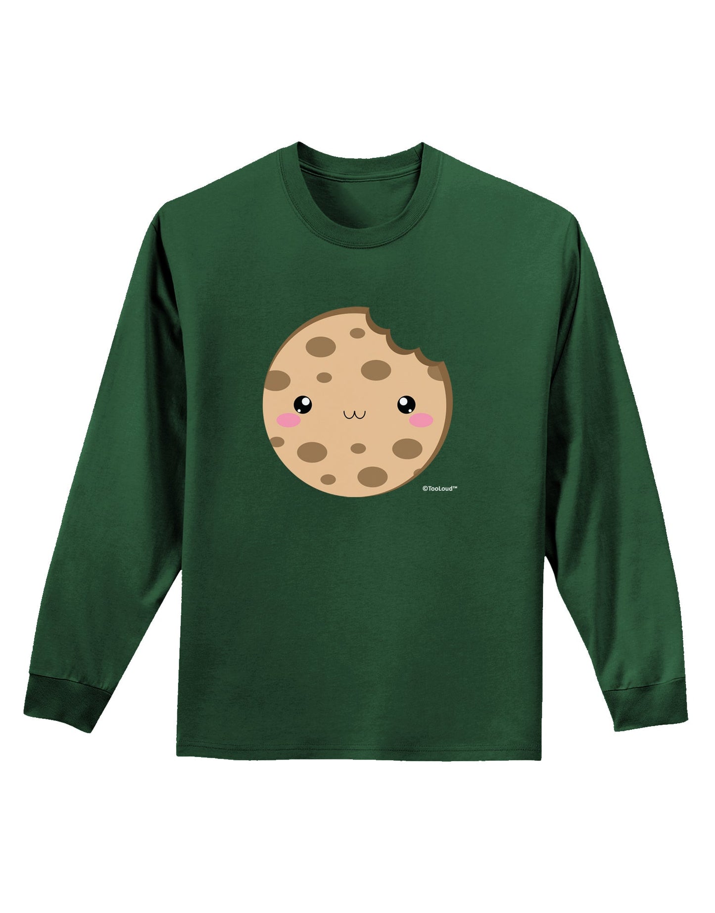 Cute Matching Milk and Cookie Design - Cookie Adult Long Sleeve Dark T-Shirt by TooLoud-TooLoud-Dark-Green-Small-Davson Sales
