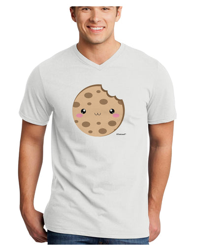 Cute Matching Milk and Cookie Design - Cookie Adult V-Neck T-shirt by TooLoud-Mens V-Neck T-Shirt-TooLoud-White-Small-Davson Sales