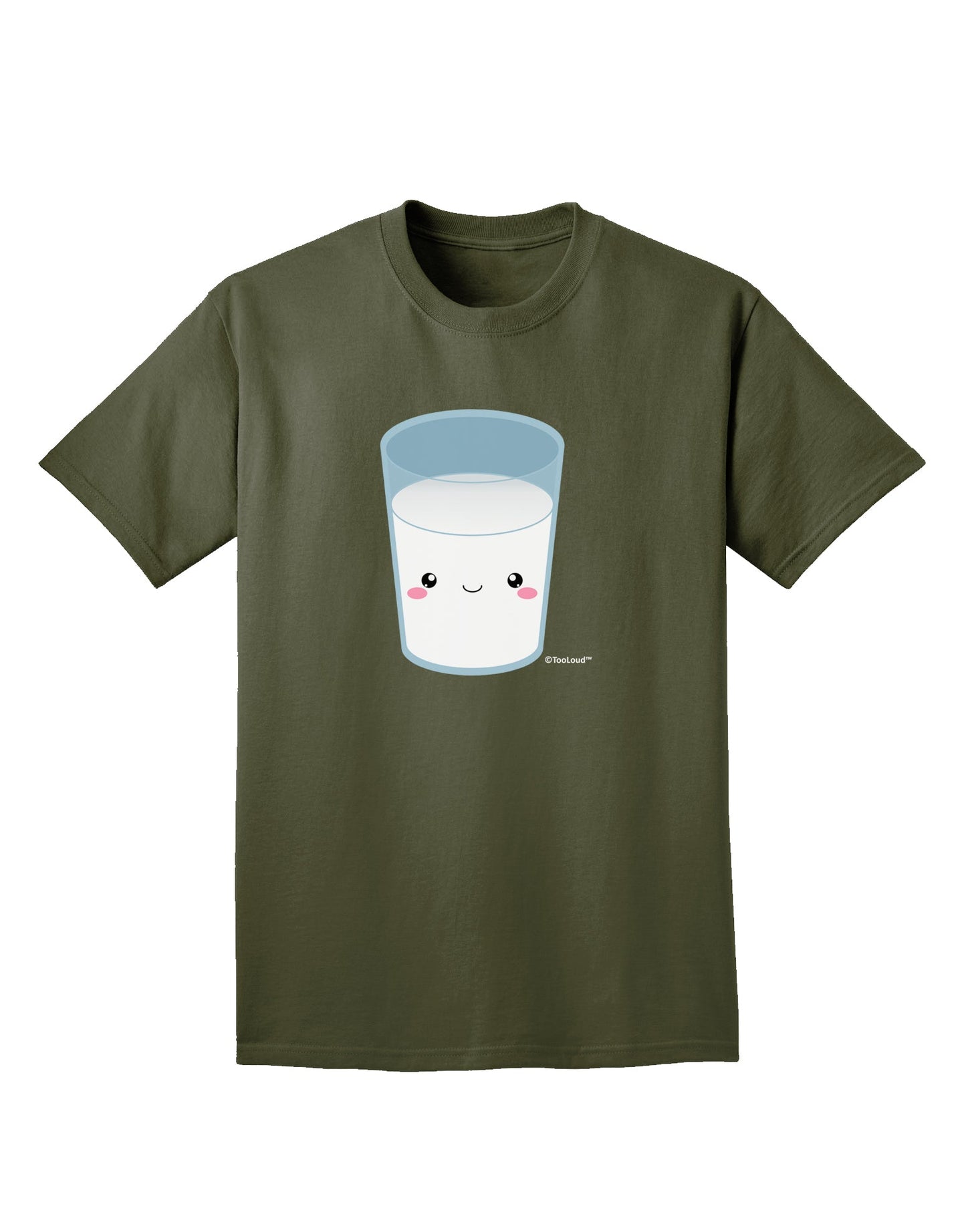 Cute Matching Milk and Cookie Design - Milk Adult Dark T-Shirt by TooLoud-Mens T-Shirt-TooLoud-Military-Green-Small-Davson Sales