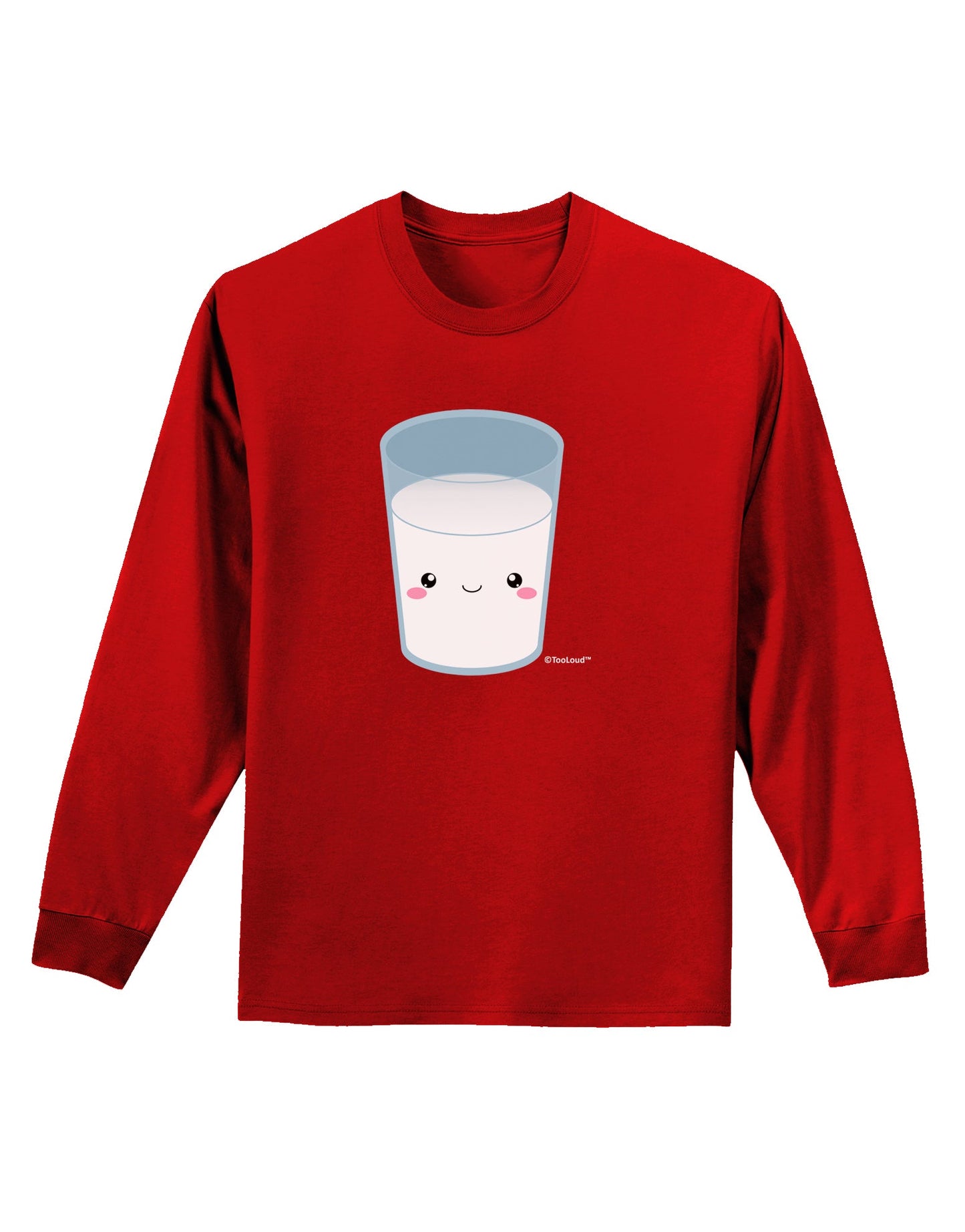 Cute Matching Milk and Cookie Design - Milk Adult Long Sleeve Dark T-Shirt by TooLoud-TooLoud-Red-Small-Davson Sales