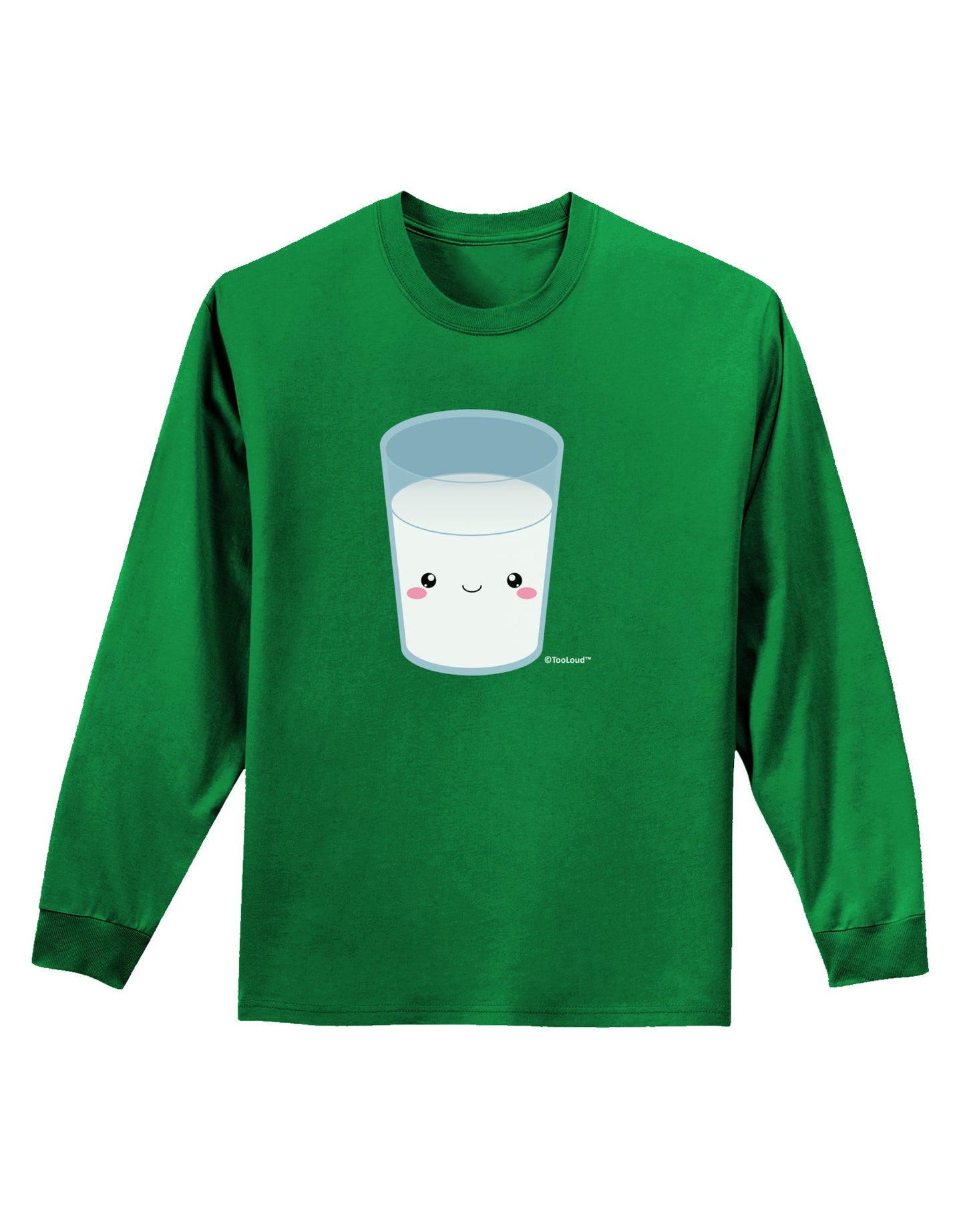 Cute Matching Milk and Cookie Design - Milk Adult Long Sleeve Dark T-Shirt by TooLoud-TooLoud-Kelly-Green-Small-Davson Sales