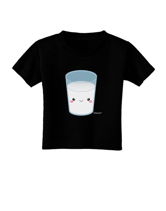 Cute Matching Milk and Cookie Design - Milk Toddler T-Shirt Dark by TooLoud-Toddler T-Shirt-TooLoud-Black-2T-Davson Sales