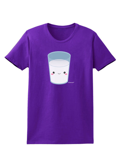 Cute Matching Milk and Cookie Design - Milk Womens Dark T-Shirt by TooLoud-Womens T-Shirt-TooLoud-Purple-X-Small-Davson Sales