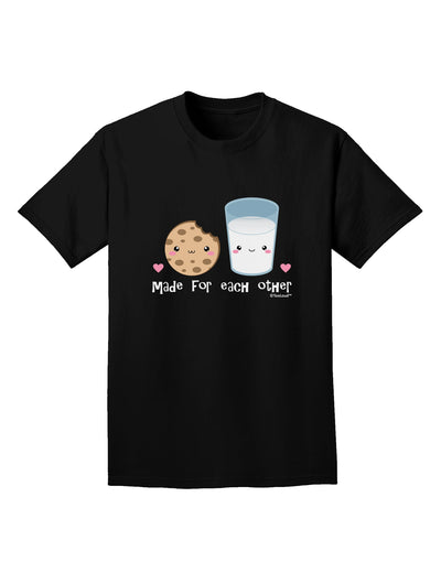 Cute Milk and Cookie - Made for Each Other Adult Dark T-Shirt by TooLoud-Mens T-Shirt-TooLoud-Black-Small-Davson Sales