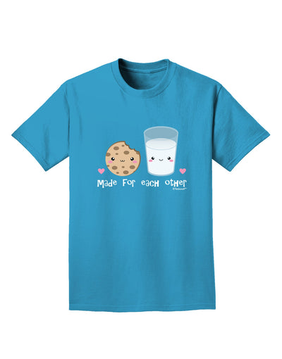 Cute Milk and Cookie - Made for Each Other Adult Dark T-Shirt by TooLoud-Mens T-Shirt-TooLoud-Turquoise-Small-Davson Sales