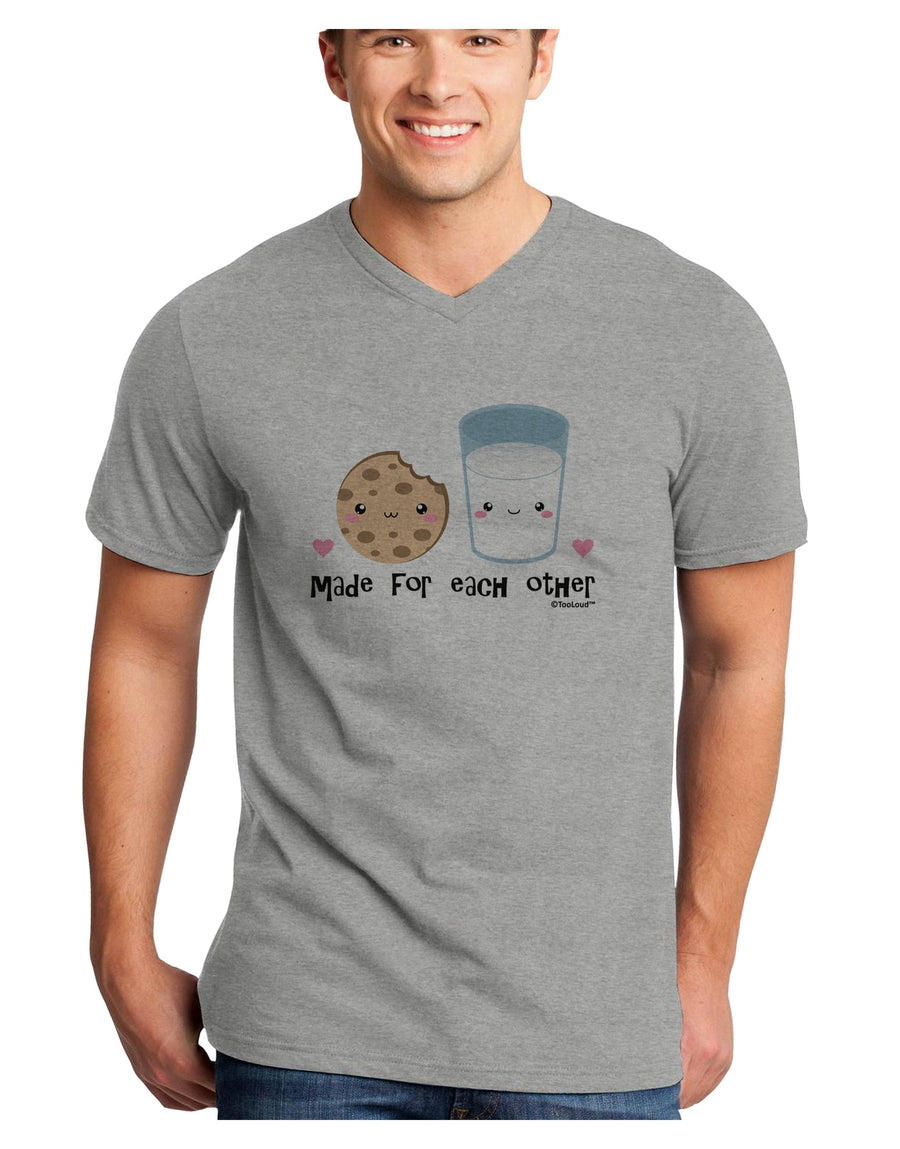 Cute Milk and Cookie - Made for Each Other Adult V-Neck T-shirt by TooLoud-Mens V-Neck T-Shirt-TooLoud-White-Small-Davson Sales