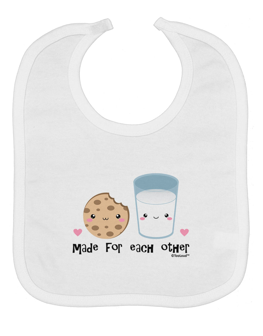 Cute Milk and Cookie - Made for Each Other Baby Bib by TooLoud