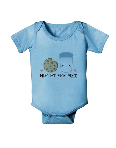 Cute Milk and Cookie - Made for Each Other Baby Romper Bodysuit by TooLoud-Baby Romper-TooLoud-Light-Blue-06-Months-Davson Sales