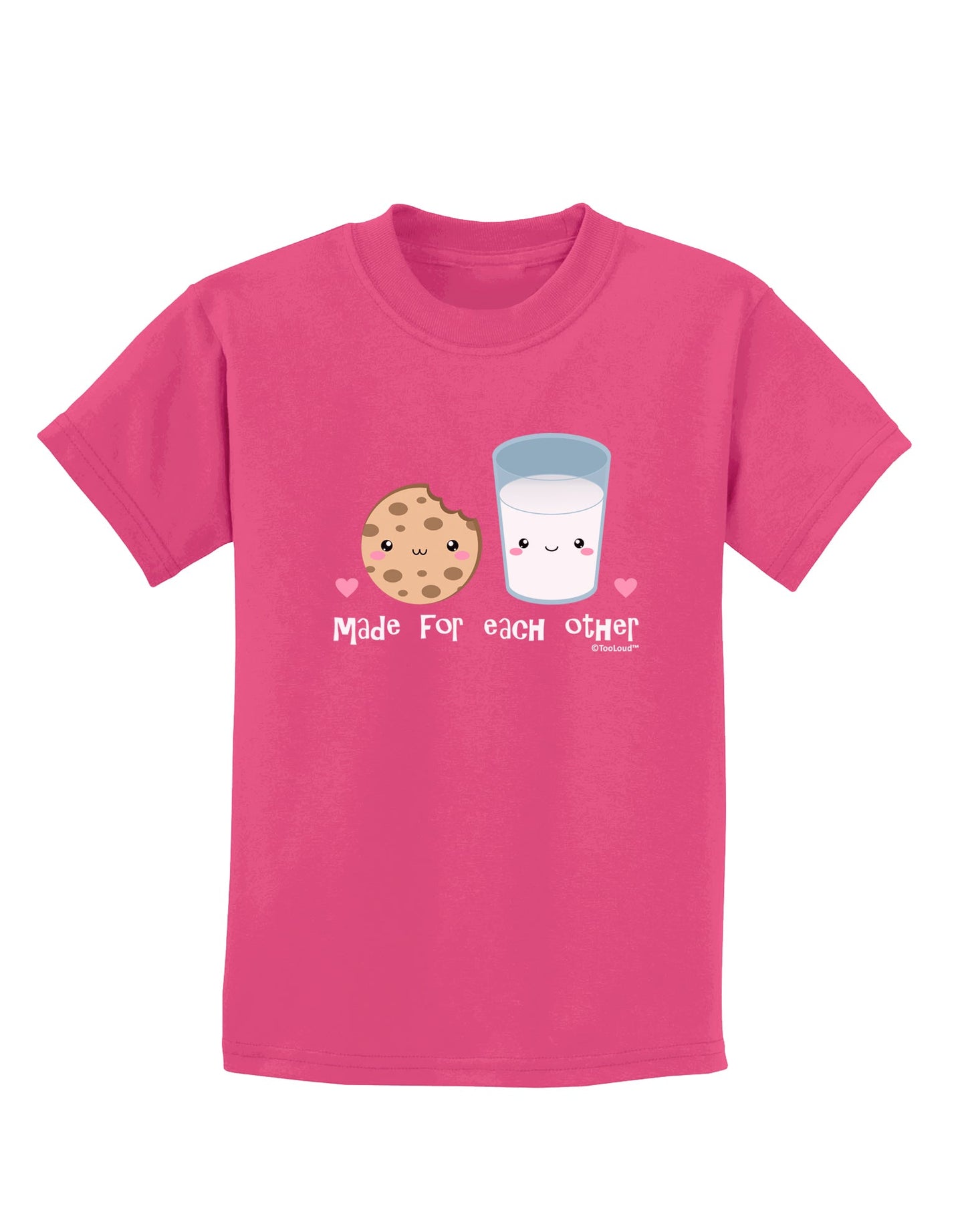 Cute Milk and Cookie - Made for Each Other Childrens Dark T-Shirt by TooLoud-Childrens T-Shirt-TooLoud-Sangria-X-Small-Davson Sales