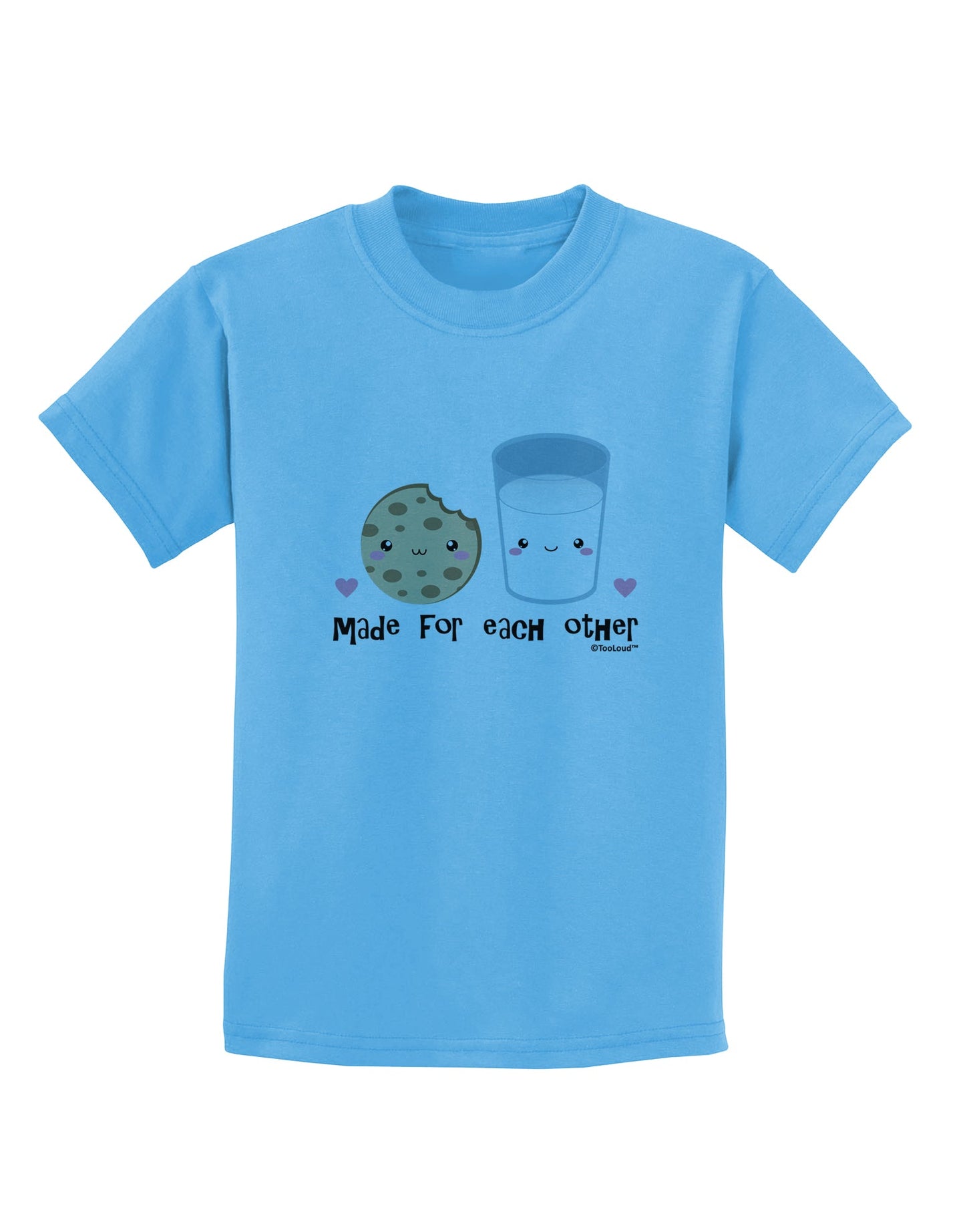 Cute Milk and Cookie - Made for Each Other Childrens T-Shirt by TooLoud-Childrens T-Shirt-TooLoud-Aquatic-Blue-X-Small-Davson Sales
