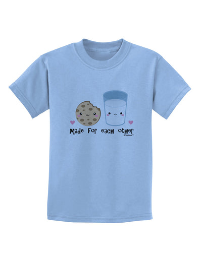 Cute Milk and Cookie - Made for Each Other Childrens T-Shirt by TooLoud-Childrens T-Shirt-TooLoud-Light-Blue-X-Small-Davson Sales