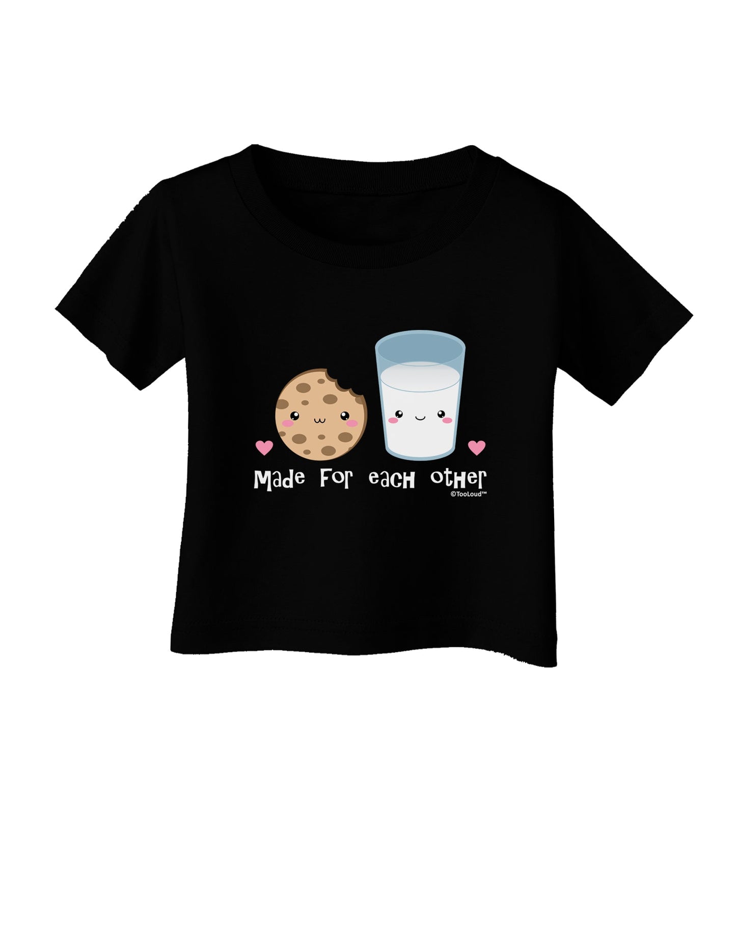 Cute Milk and Cookie - Made for Each Other Infant T-Shirt Dark by TooLoud-Infant T-Shirt-TooLoud-Black-06-Months-Davson Sales