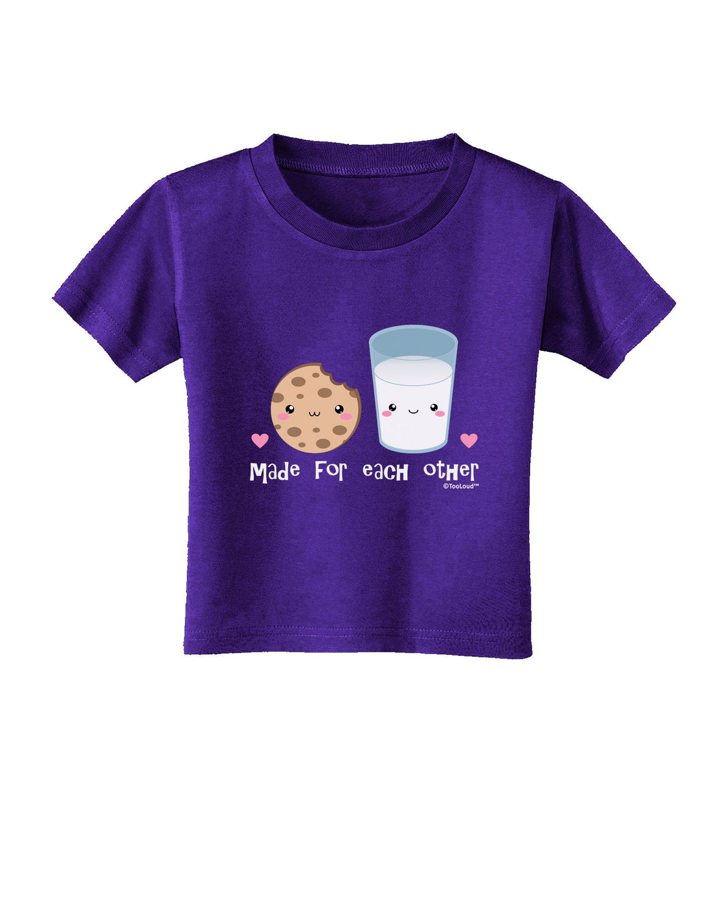 Cute Milk and Cookie - Made for Each Other Toddler T-Shirt Dark by TooLoud-Toddler T-Shirt-TooLoud-Purple-2T-Davson Sales