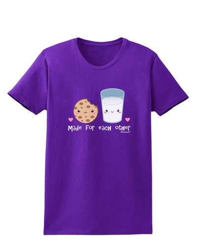 Cute Milk and Cookie - Made for Each Other Womens Dark T-Shirt by TooLoud-Womens T-Shirt-TooLoud-Purple-X-Small-Davson Sales