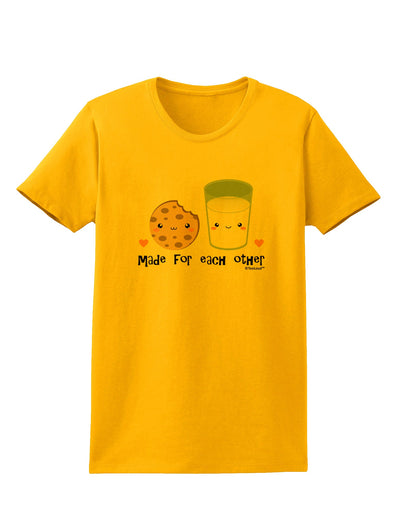 Cute Milk and Cookie - Made for Each Other Womens T-Shirt by TooLoud-Womens T-Shirt-TooLoud-Gold-X-Small-Davson Sales