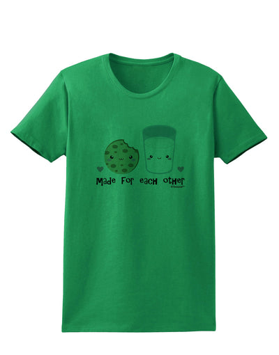 Cute Milk and Cookie - Made for Each Other Womens T-Shirt by TooLoud-Womens T-Shirt-TooLoud-Kelly-Green-X-Small-Davson Sales