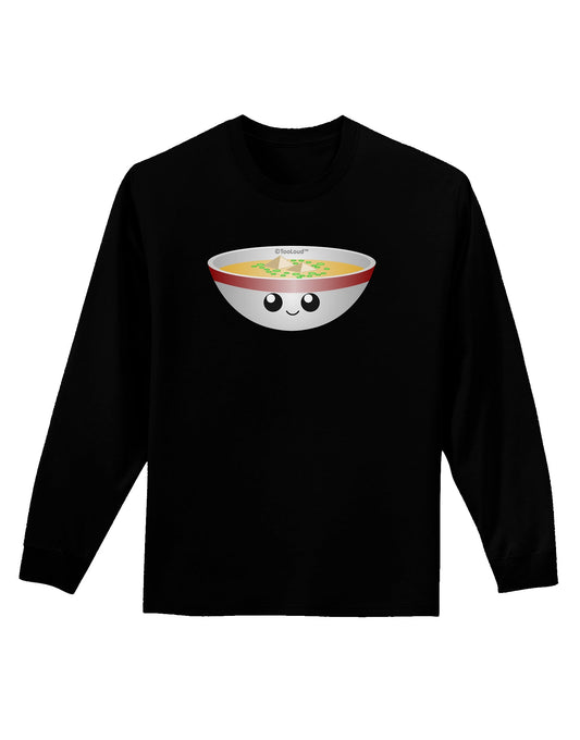 Cute Miso Soup Bowl Adult Long Sleeve Dark T-Shirt by TooLoud-TooLoud-Black-Small-Davson Sales