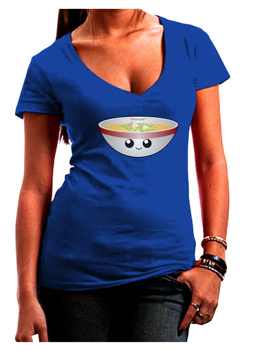 Cute Miso Soup Bowl Juniors V-Neck Dark T-Shirt by TooLoud-Womens V-Neck T-Shirts-TooLoud-Royal-Blue-Juniors Fitted Small-Davson Sales