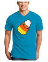 Cute Mother Candy Corn Family Halloween Adult Dark V-Neck T-Shirt-TooLoud-Turquoise-Small-Davson Sales
