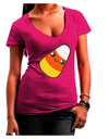 Cute Mother Candy Corn Family Halloween Juniors V-Neck Dark T-Shirt-Womens V-Neck T-Shirts-TooLoud-Hot-Pink-Juniors Fitted Small-Davson Sales