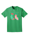 Cute Mr and Mr Christmas Couple Stockings Adult Dark T-Shirt by TooLoud-Mens T-Shirt-TooLoud-Kelly-Green-Small-Davson Sales