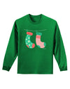 Cute Mr and Mr Christmas Couple Stockings Adult Long Sleeve Dark T-Shirt by TooLoud-TooLoud-Kelly-Green-Small-Davson Sales