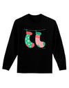 Cute Mr and Mr Christmas Couple Stockings Adult Long Sleeve Dark T-Shirt by TooLoud-TooLoud-Black-Small-Davson Sales