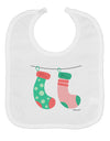 Cute Mr and Mr Christmas Couple Stockings Baby Bib by TooLoud