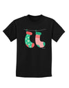 Cute Mr and Mr Christmas Couple Stockings Childrens Dark T-Shirt by TooLoud-Childrens T-Shirt-TooLoud-Black-X-Small-Davson Sales