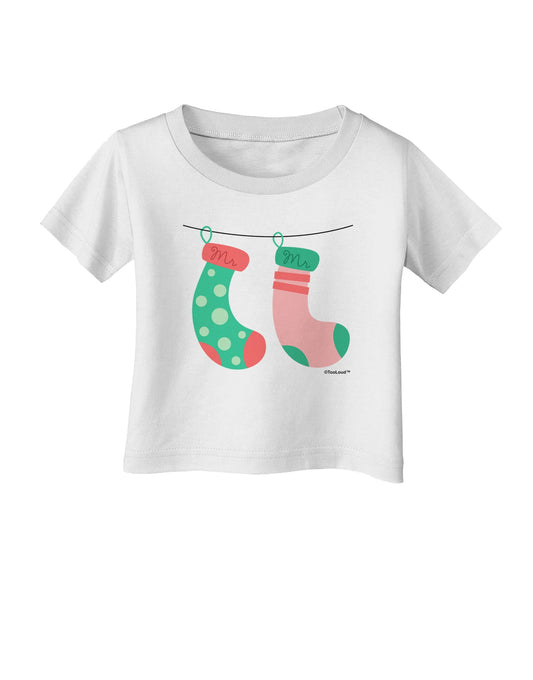 Cute Mr and Mr Christmas Couple Stockings Infant T-Shirt by TooLoud-Infant T-Shirt-TooLoud-White-06-Months-Davson Sales