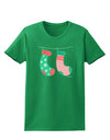 Cute Mr and Mr Christmas Couple Stockings Womens Dark T-Shirt by TooLoud-Womens T-Shirt-TooLoud-Kelly-Green-X-Small-Davson Sales