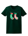 Cute Mr and Mr Christmas Couple Stockings Womens Dark T-Shirt by TooLoud-Womens T-Shirt-TooLoud-Forest-Green-Small-Davson Sales