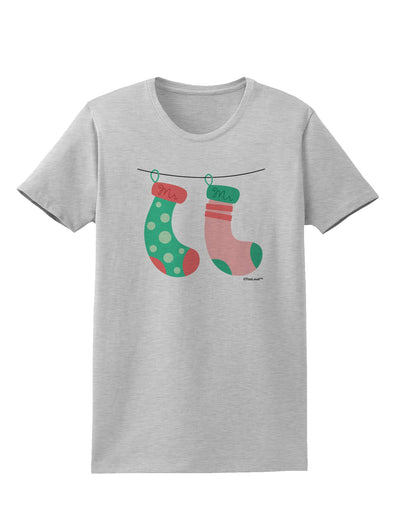 Cute Mr and Mr Christmas Couple Stockings Womens T-Shirt by TooLoud-Womens T-Shirt-TooLoud-AshGray-X-Small-Davson Sales