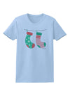 Cute Mr and Mr Christmas Couple Stockings Womens T-Shirt by TooLoud-Womens T-Shirt-TooLoud-Light-Blue-X-Small-Davson Sales