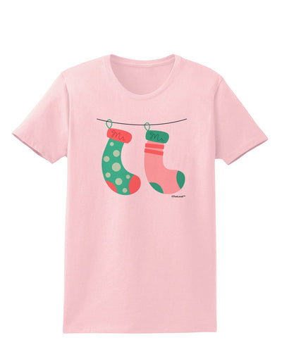 Cute Mr and Mr Christmas Couple Stockings Womens T-Shirt by TooLoud-Womens T-Shirt-TooLoud-PalePink-X-Small-Davson Sales