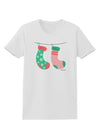 Cute Mr and Mr Christmas Couple Stockings Womens T-Shirt by TooLoud-Womens T-Shirt-TooLoud-White-X-Small-Davson Sales