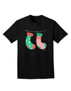 Cute Mr and Mrs Christmas Couple Stockings Adult Dark T-Shirt by TooLoud-Mens T-Shirt-TooLoud-Black-Small-Davson Sales