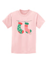 Cute Mr and Mrs Christmas Couple Stockings Childrens T-Shirt by TooLoud-Childrens T-Shirt-TooLoud-PalePink-X-Small-Davson Sales