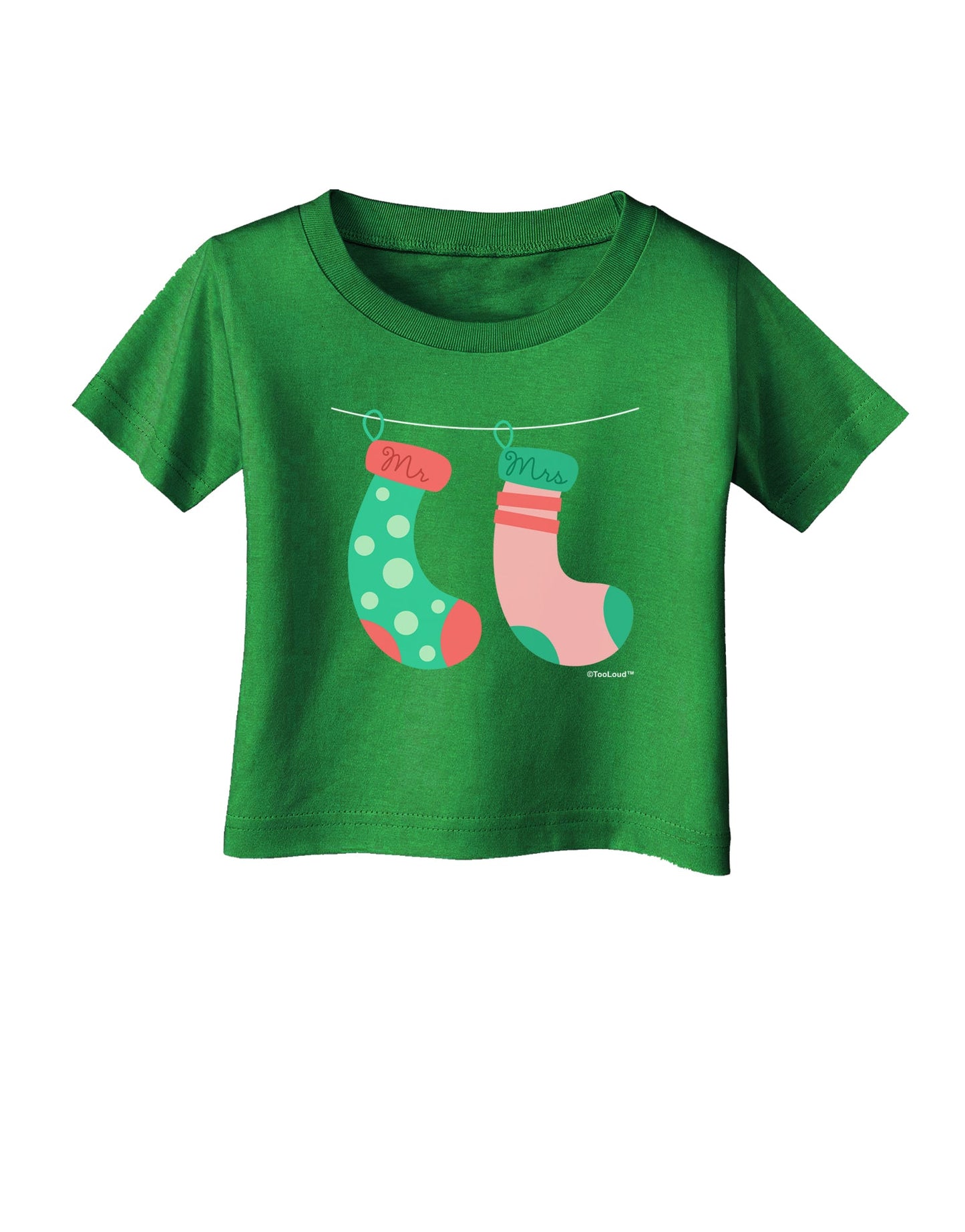 Cute Mr and Mrs Christmas Couple Stockings Infant T-Shirt Dark by TooLoud-Infant T-Shirt-TooLoud-Royal-Blue-06-Months-Davson Sales