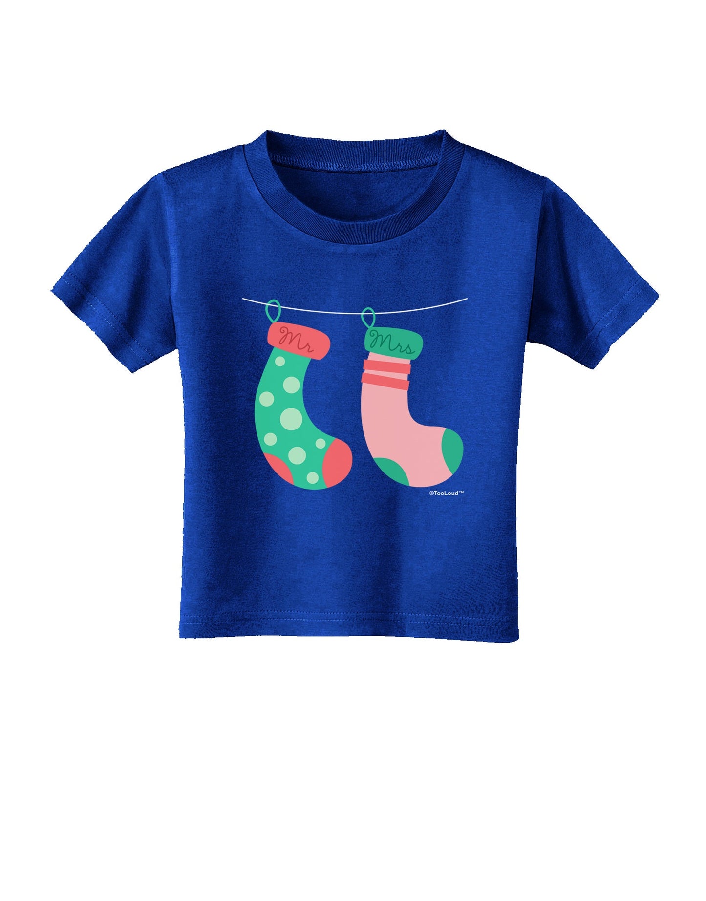 Cute Mr and Mrs Christmas Couple Stockings Toddler T-Shirt Dark by TooLoud-Toddler T-Shirt-TooLoud-Red-2T-Davson Sales