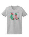 Cute Mr and Mrs Christmas Couple Stockings Womens T-Shirt by TooLoud-Womens T-Shirt-TooLoud-AshGray-X-Small-Davson Sales