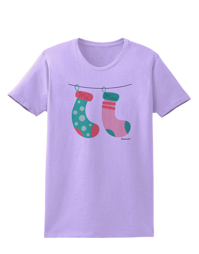 Cute Mr and Mrs Christmas Couple Stockings Womens T-Shirt by TooLoud-Womens T-Shirt-TooLoud-Lavender-X-Small-Davson Sales