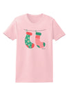Cute Mr and Mrs Christmas Couple Stockings Womens T-Shirt by TooLoud-Womens T-Shirt-TooLoud-PalePink-X-Small-Davson Sales